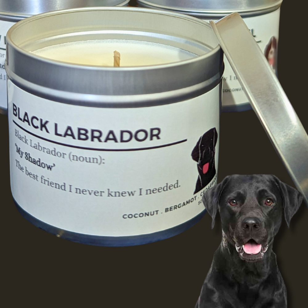 Black Labrador Utility Tin Candle