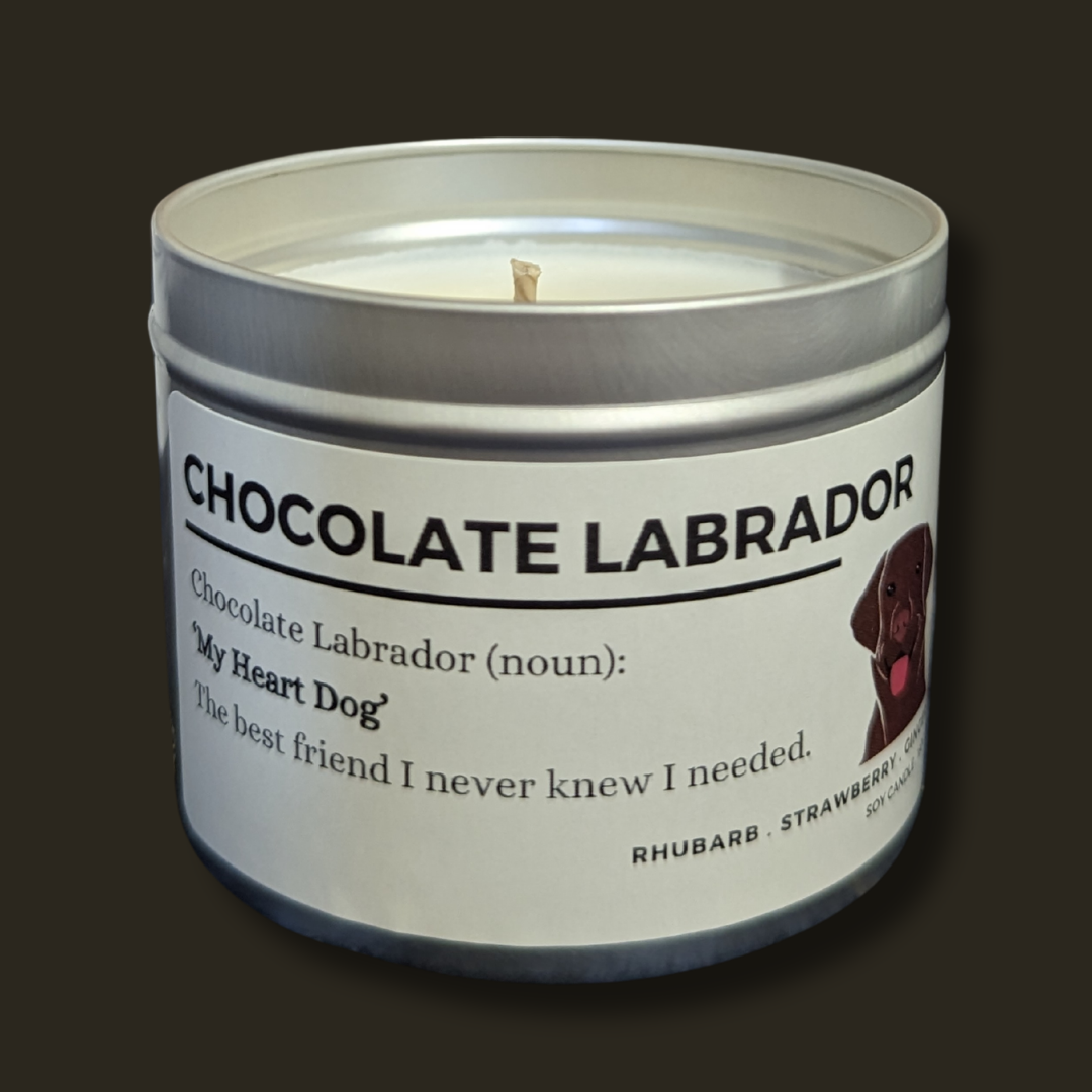 Chocolate Labrador Utility Tin Candle